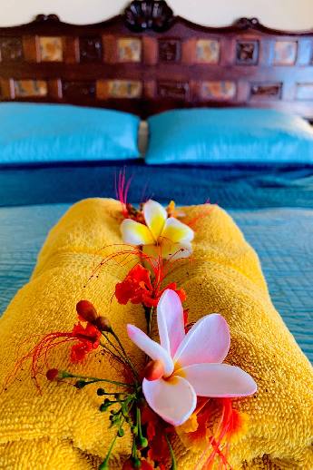 Garden View Studio with frangipani decoration